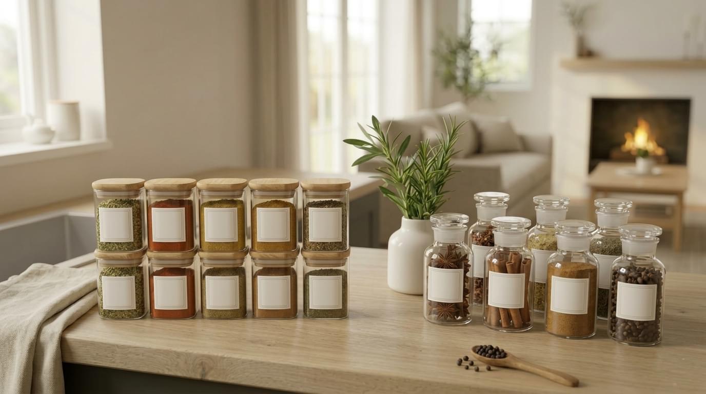 Square vs Round Spice Jars: Bamboo Organization Guide
