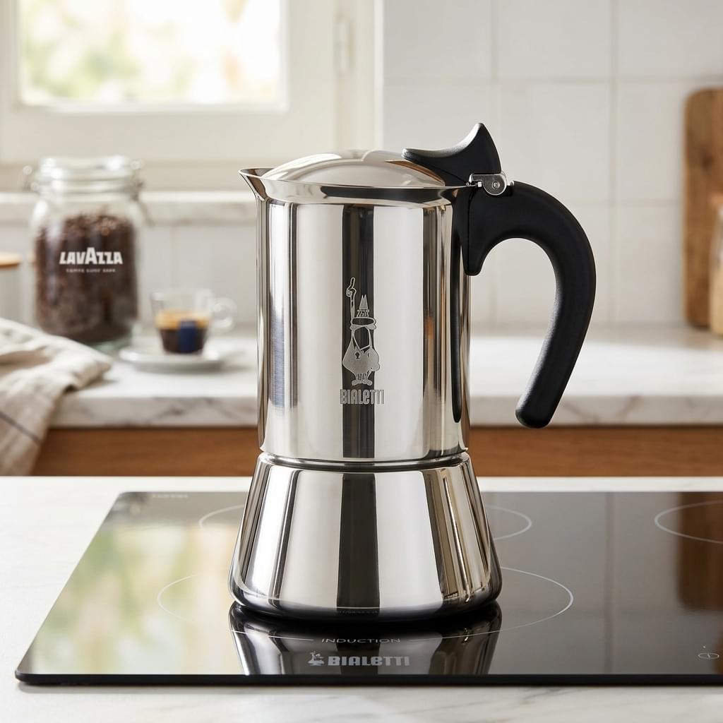 Bialetti New Venus Induction Stovetop Moka Pot (6-Cup / 18/10 Stainless Steel)