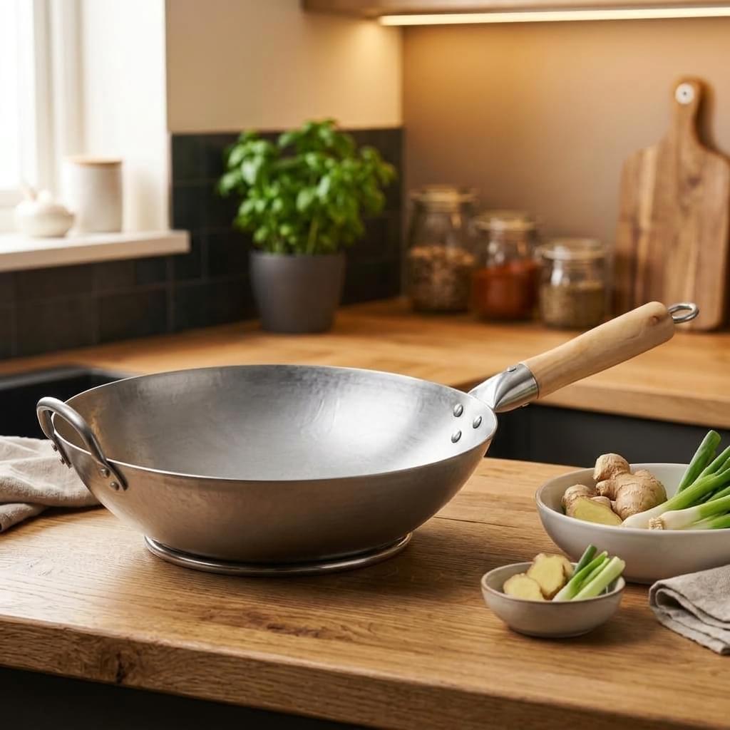 Craft Wok Traditional Hand Hammered 14-Inch Carbon Steel Pow Wok (731W88)