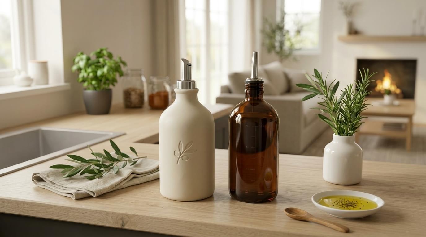 Glass vs Ceramic Olive Oil Dispenser: UV & Drip Test