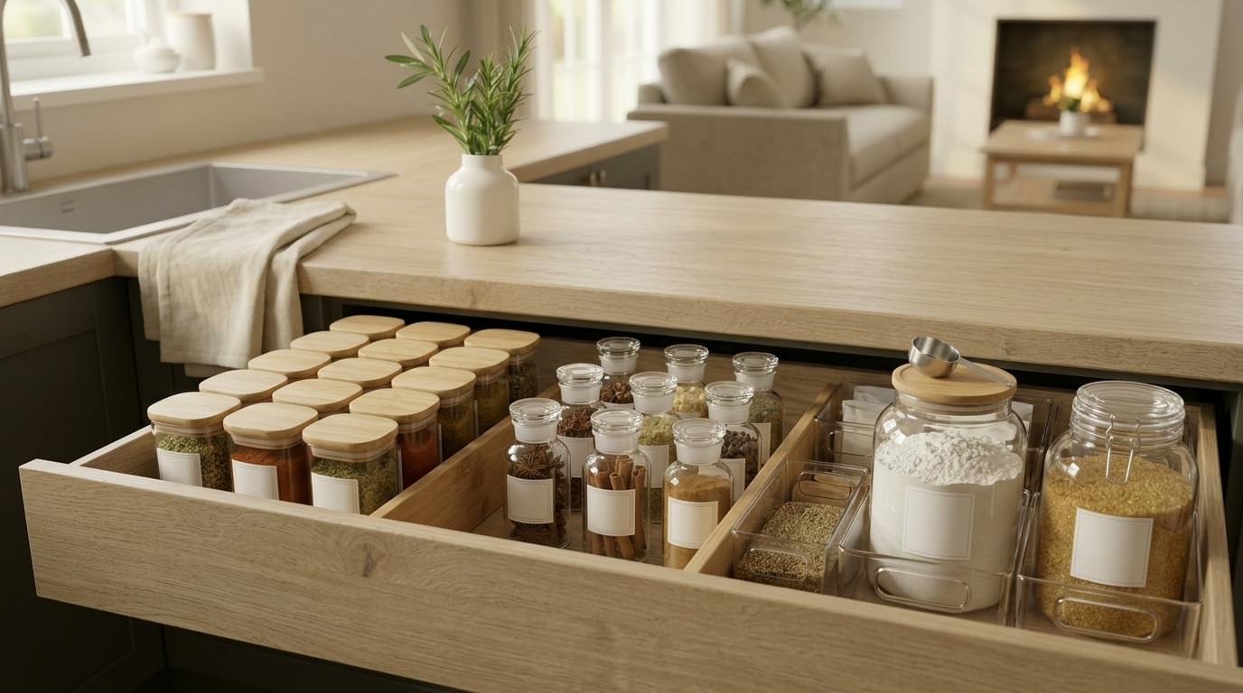 How to Organize Deep Pantry Drawers: Modular Dividers